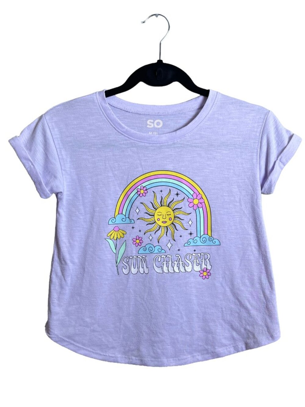 SO‎ Girls Sun Chaser Graphic Tee Purple Boho Retro